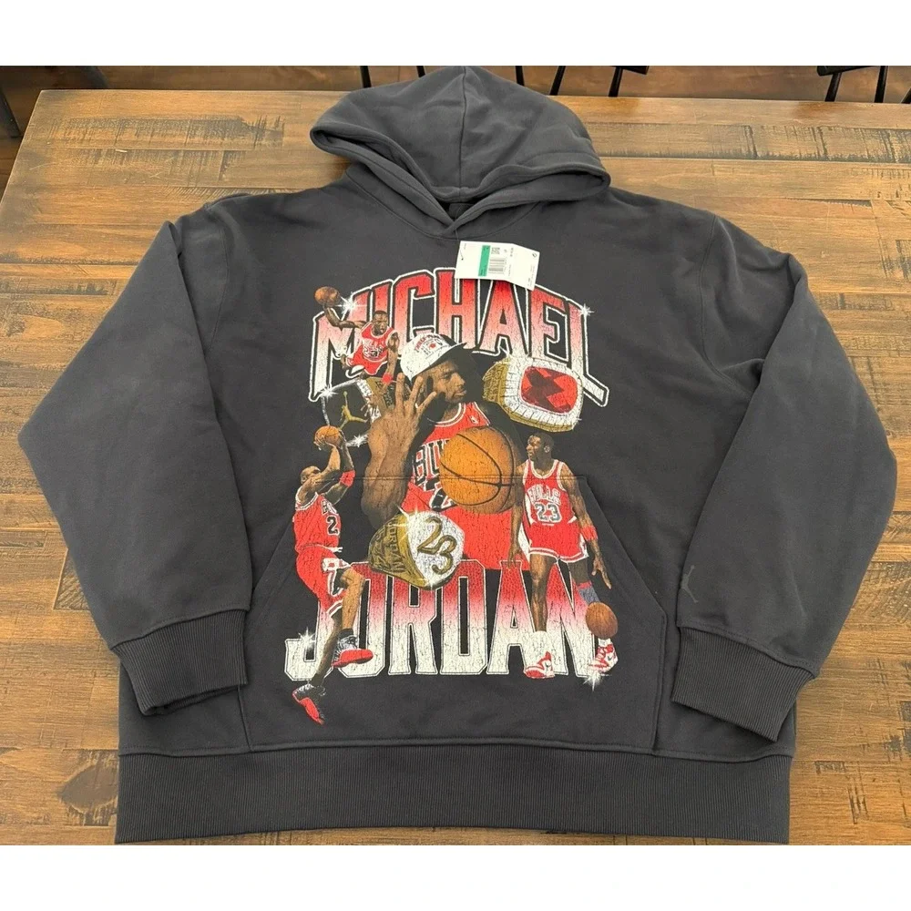 Jordan Flight Fleece XL Graphic Pullover Hoodie Off Noir HJ4396-045 $110 NWT